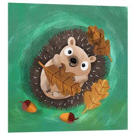 Hartschaumbild Igel mit Blätter