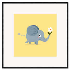 Gerahmter Kunstdruck Süßer Baby-Elefant