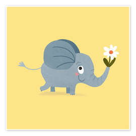 Wandbild Süßer Baby-Elefant - Julia Reyelt