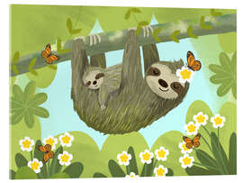 Acrylglasbild Schlafende Faultiere