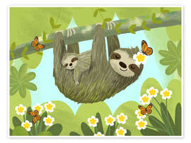 Poster Sleeping sloths - Julia Reyelt