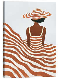 Canvas print Striped dress and summer hat