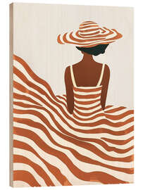 Obraz na drewnie Striped dress and summer hat