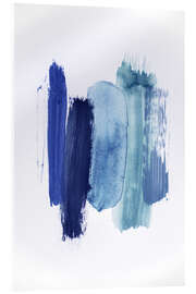 Quadro em acrílico Tons azuis abstratos do mar - Studio Nahili