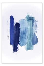 Wall print Abstract blue tones of the sea - Studio Nahili