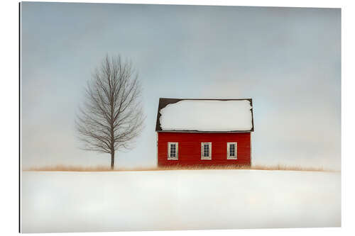 Gallery print Red House in the Snow