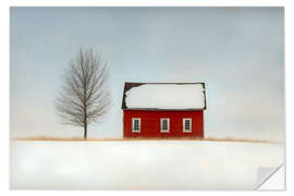Sisustustarra Red House in the Snow