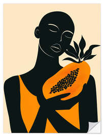 Wandsticker Schönheit mit Papaya