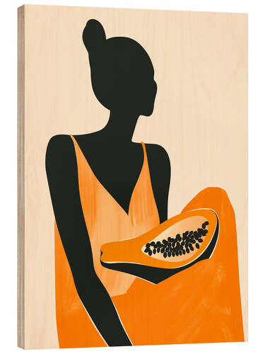 Trätavla Papaya Girl