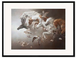Impression artistique encadrée Les chevaux de Neptune - Johnny Palacios