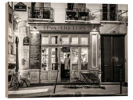 Wood print Small bar in Paris