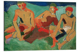 Aluminium print Three figures sitting on the grass, 1906