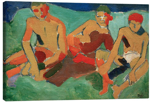 Obraz na płótnie Three figures sitting on the grass, 1906