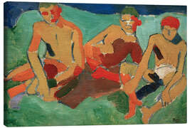 Canvastavla Three figures sitting on the grass, 1906 - André Derain