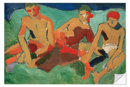 Sticker mural Trois personnages assis dans l’herbe, 1906