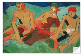 Sticker mural Trois personnages assis dans l’herbe, 1906 - André Derain