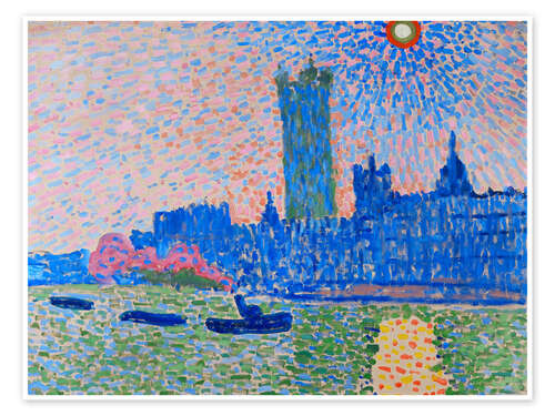 Poster The Thames and the Houses of Parliament, 1905
