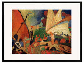 Impression artistique encadrée Voiliers à Collioure, 1905