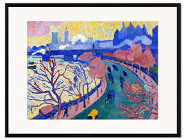 Framed art print Charing Cross Bridge in London, 1906