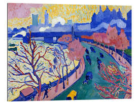 Quadro em plexi-alumínio Charing Cross Bridge in London, 1906