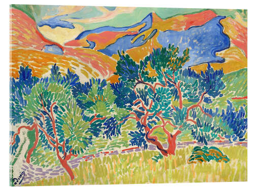 Cuadro de metacrilato Mountains in Collioure, Les Montagnes à Collioure, 1905