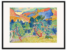 Gerahmter Kunstdruck Berge in Collioure, Les Montagnes à Collioure, 1905 - André Derain