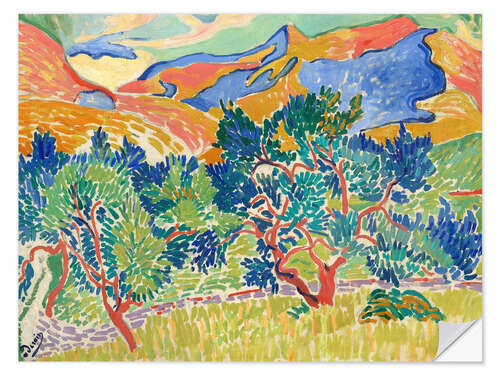 Sticker mural Montagnes à Collioure, Les Montagnes à Collioure, 1905