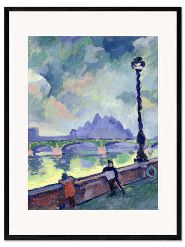 Impresión de arte enmarcada View of the Thames from Westminster Bridge, 1906