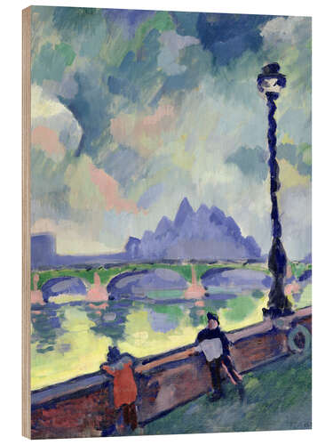 Holzbild Blick auf die Themse auf der Westminster Bridge, 1906