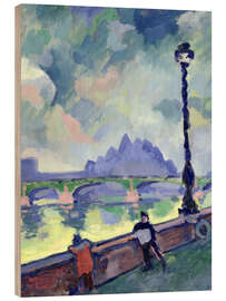 Holzbild Blick auf die Themse auf der Westminster Bridge, 1906