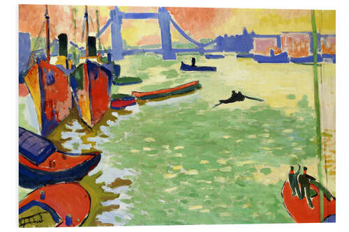 Hartschaumbild Die Themse und Tower Bridge, 1907