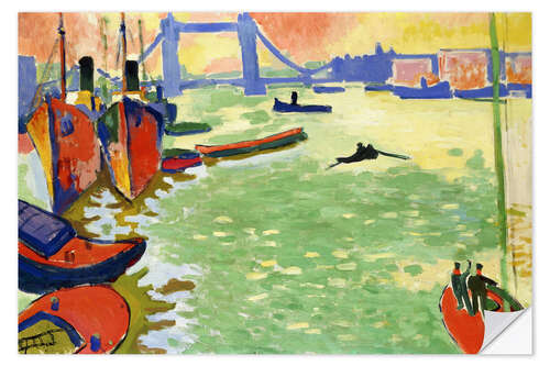 Sisustustarra The Thames and Tower Bridge, 1907