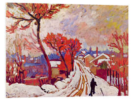Hartschaumbild Landschaft im Schnee, 1905