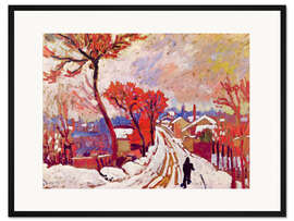Gerahmter Kunstdruck Landschaft im Schnee, 1905