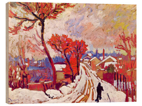 Quadro de madeira Landscape in the Snow, 1905