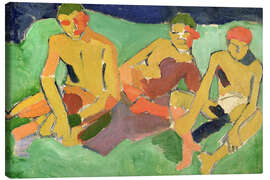 Leinwandbild Three Figures Seated on Grass