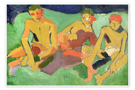 Wandbild Three Figures Seated on Grass - André Derain