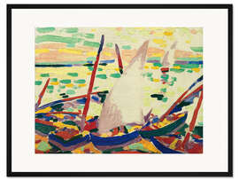 Gerahmter Kunstdruck Boote auf dem Strand bei Collioure, 1905