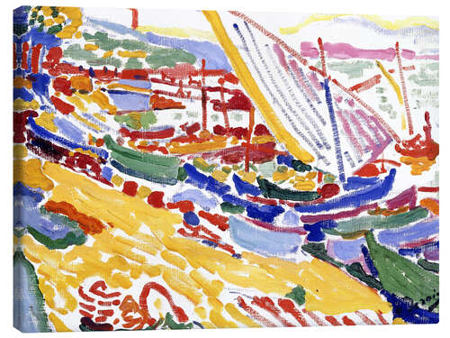 Lerretsbilde Boats at the port of Collioure, 1905