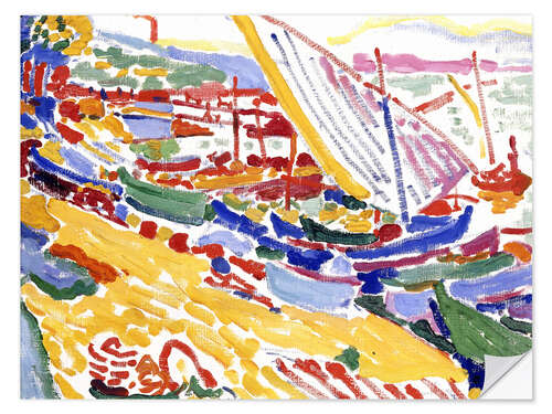 Vinilo para la pared Boats at the port of Collioure, 1905