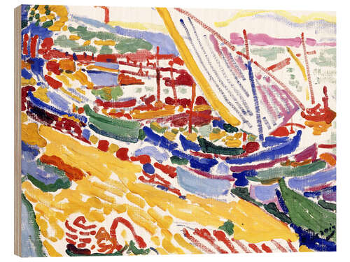 Wood print Boats at the port of Collioure, 1905