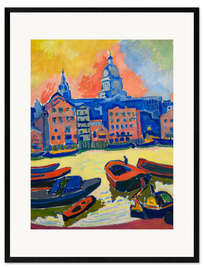 Kunsttryk i ramme London: St. Paul's Cathedral seen from the Thames, 1906