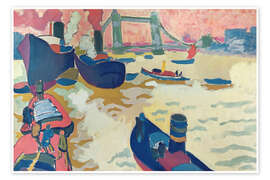 Poster Tugboats on the Thames, 1906