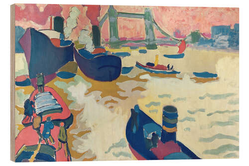 Hout print Tugboats on the Thames, 1906