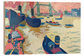 Wood print Tugboats on the Thames, 1906