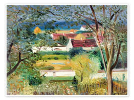 Wandbild Garten in Ponnermaire en Montois, 1945 - André Derain