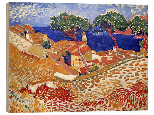 Cuadro de madera Collioure, the Village and the Sea, 1905