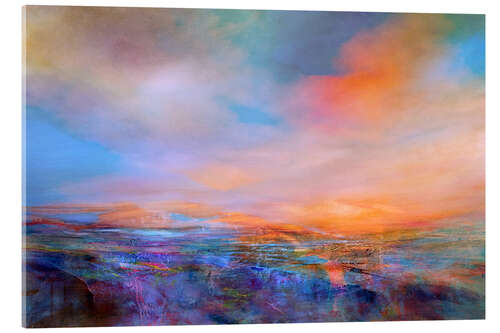 Tableau en verre acrylique Evening play of colors - glowing sun