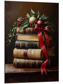 Magnettafel Vintage Weihnachtsbücher Stapel