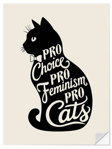 Muursticker Pro Choice Pro Feminism Pro Cats